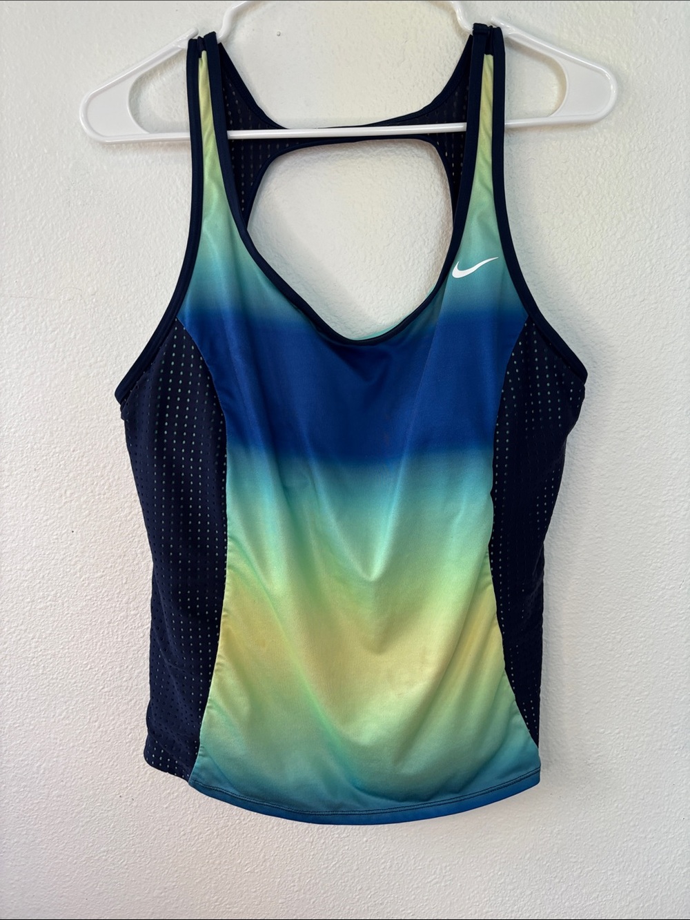 Nike Ombre Racerback Tank Top - Navy, Teal, Lime -777sku